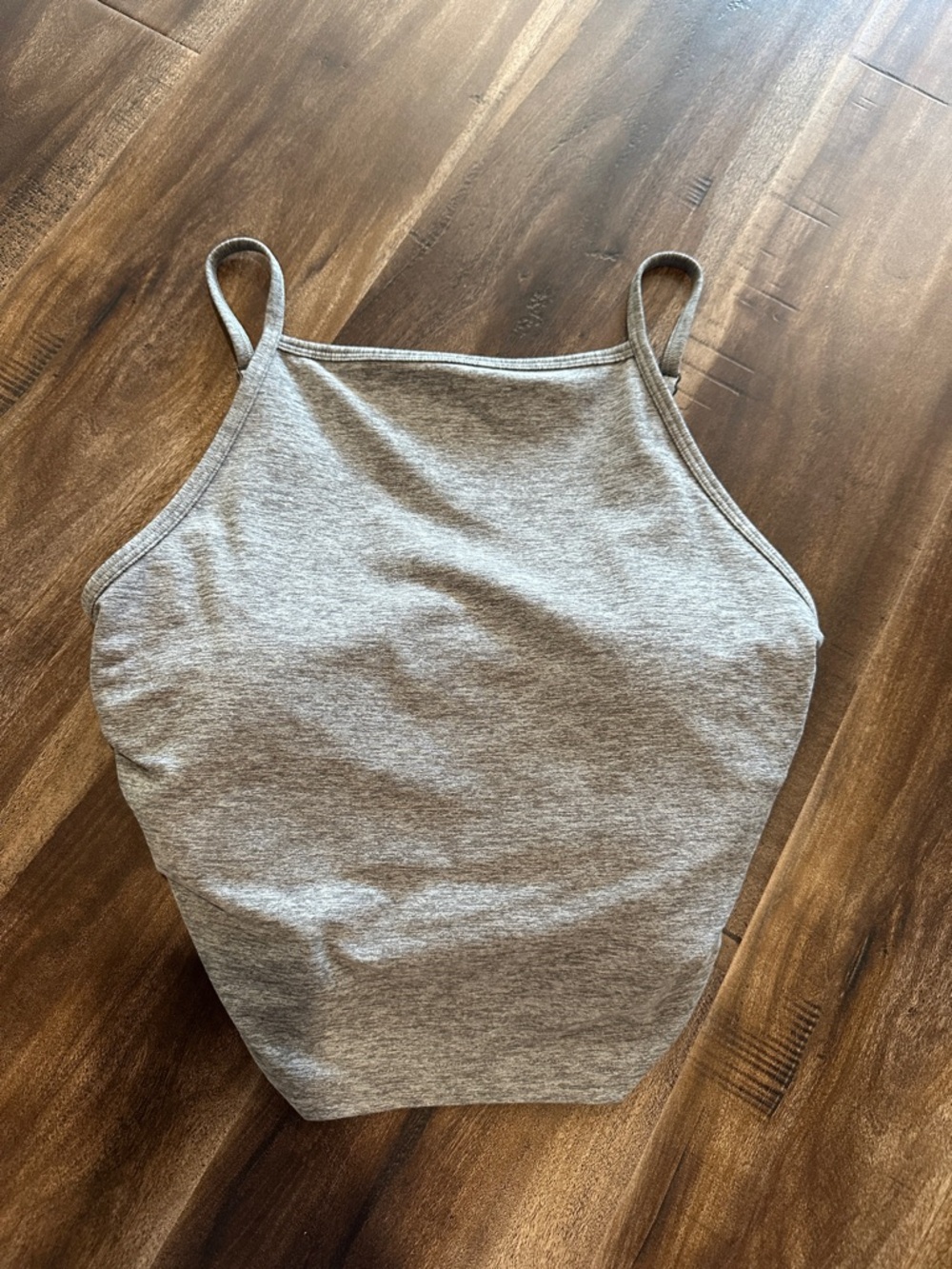 Heather Gray Cropped Spaghetti-Strap Tank Top